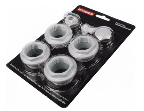 Комплект д/радиатора 3/4 без кронштейнов ROMMER